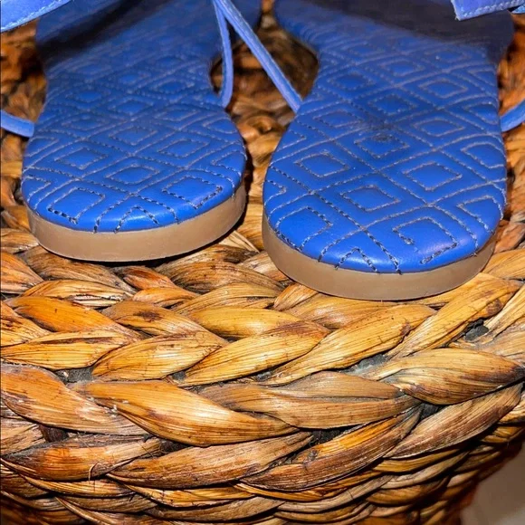 Tory Burch Royal Blue Strappy Thong Sandals Size 9.5 - Picture 5 of 11